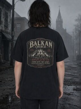 Silent Hill Balkan Church Black Graphic T-Shirt Size Large
